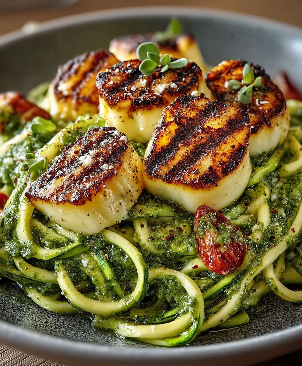 Halloumi Zucchini Pesto Nudeln