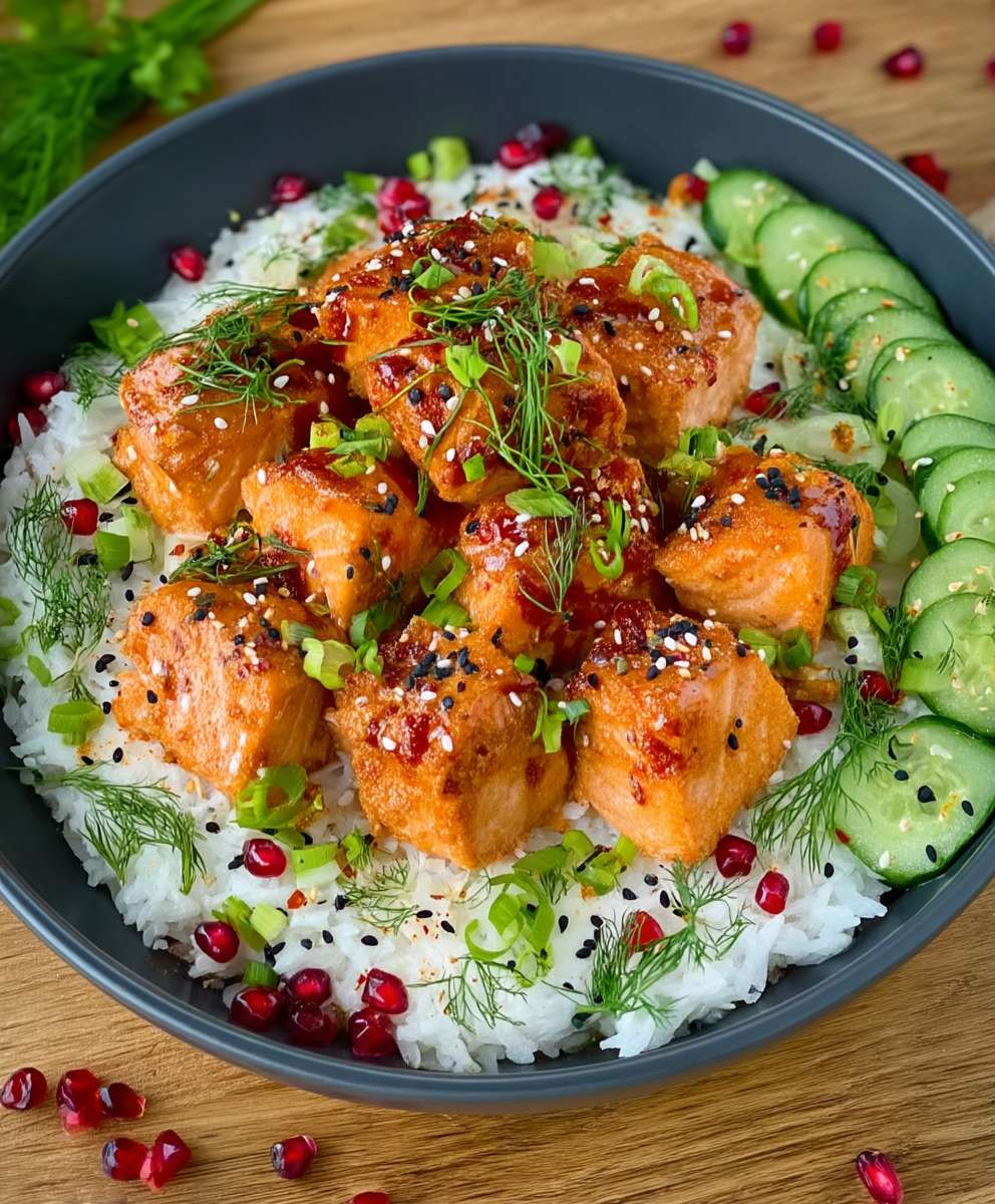 Lachs Bowl mit Reis