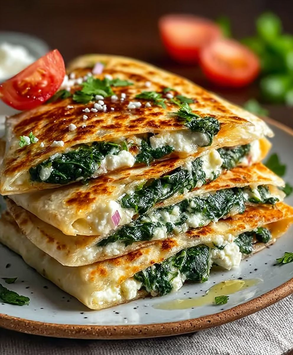 Spinat Feta Quesadillas einfach