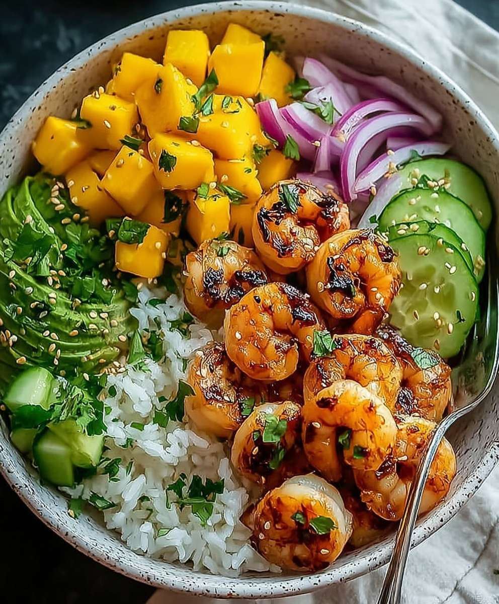 Shrimp Avocado Mango Bowl