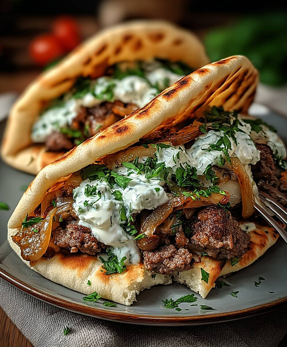 Pita Taschen mit Rindfleisch