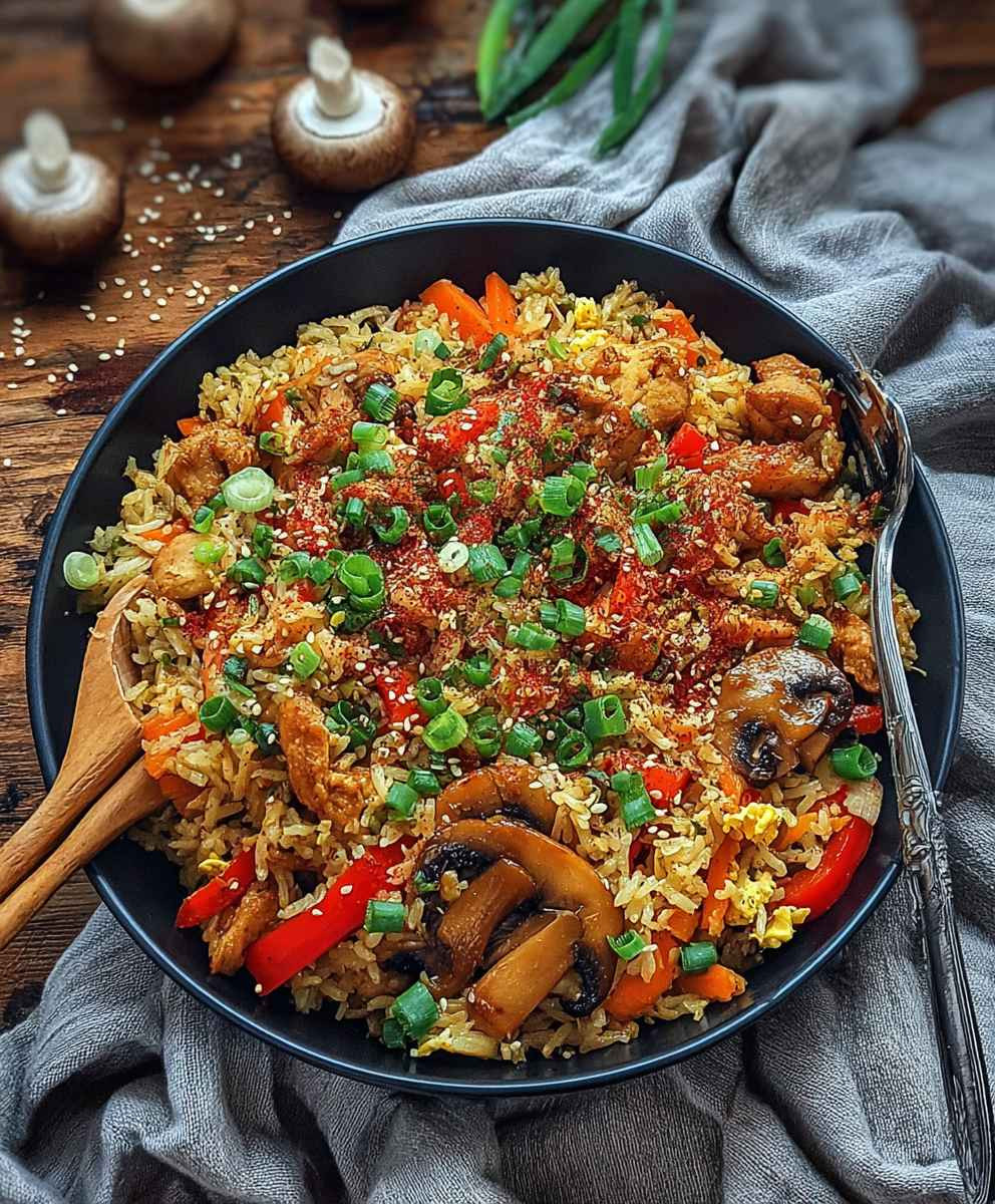 Gebratener Asia Reis Huhn