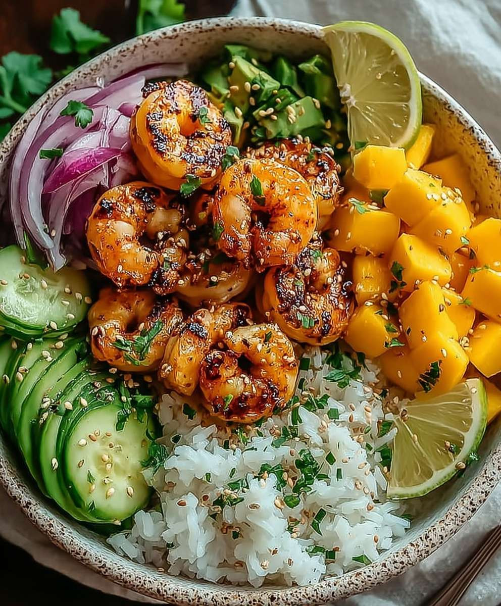 Shrimp Avocado Mango Bowl