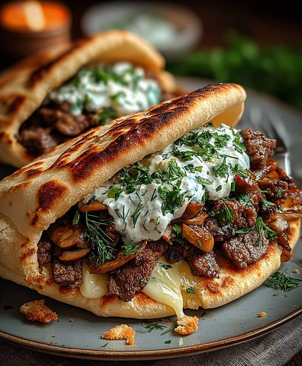Pita Taschen mit Rindfleisch