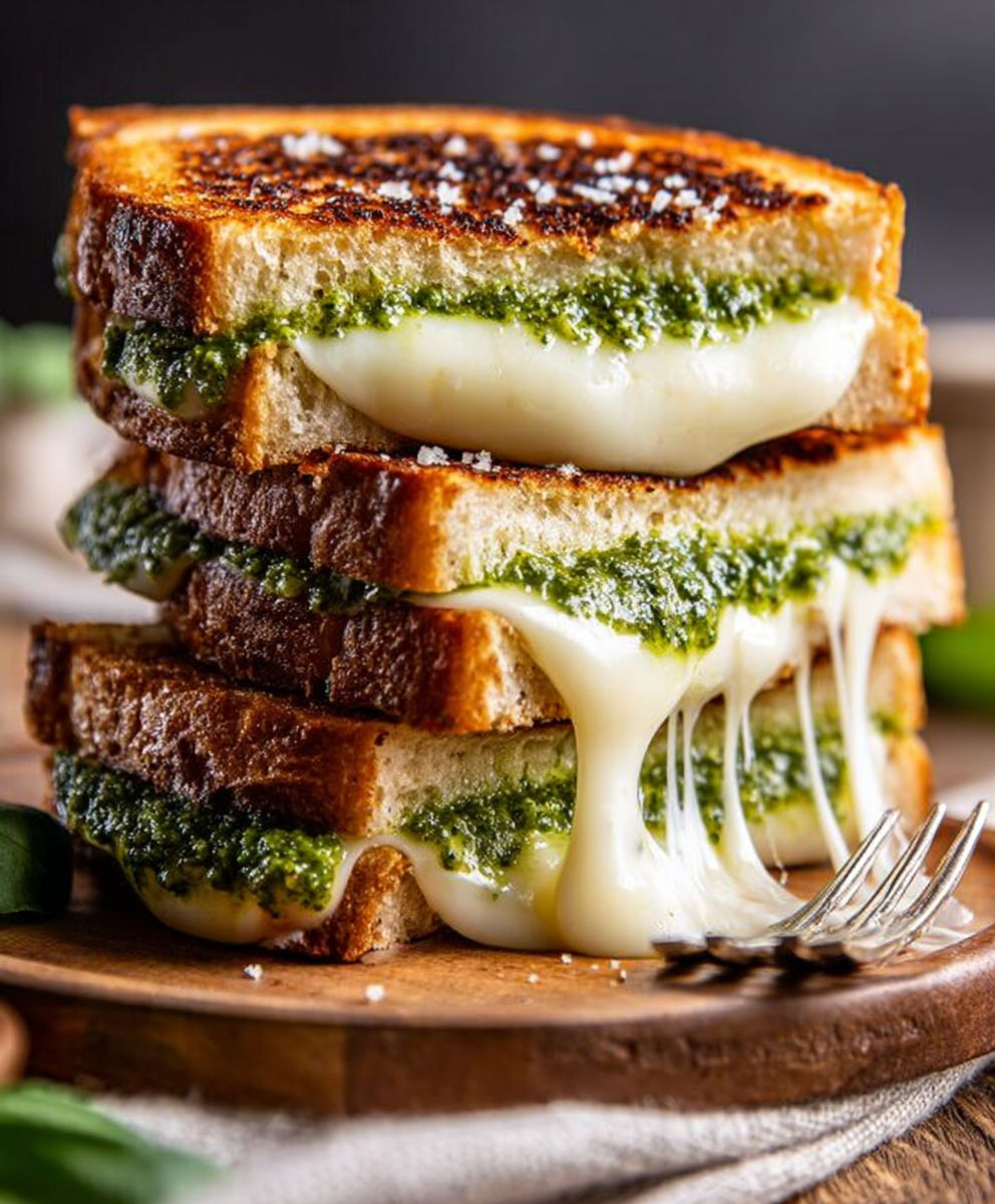 Pesto Mozzarella Grilled Cheese