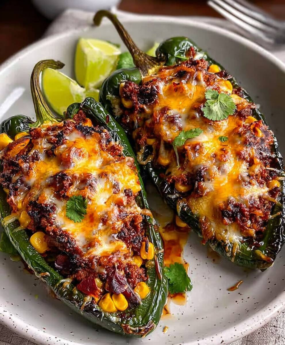 Gefüllte Poblano Paprika Mexikanisch