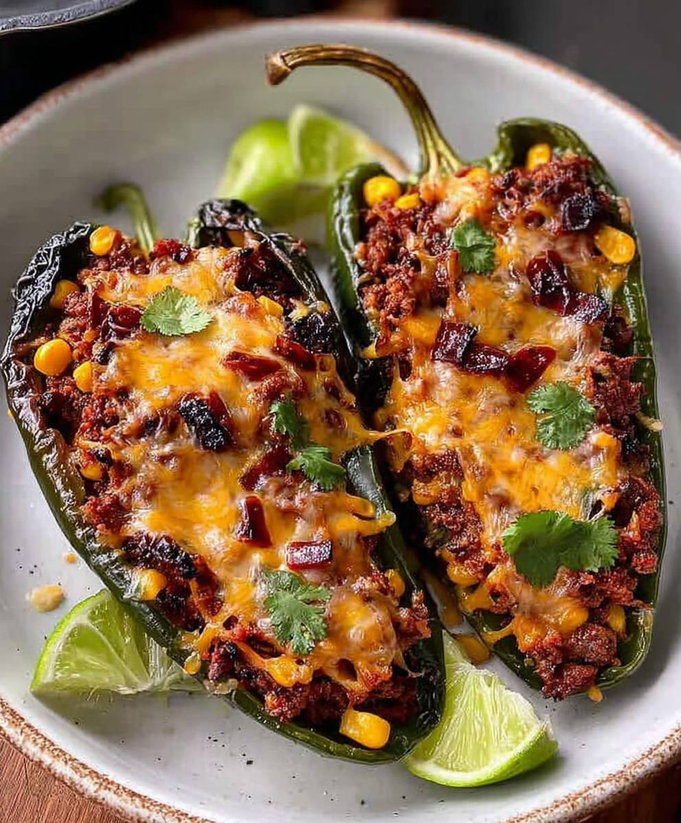 Gefüllte Poblano Paprika Mexikanisch