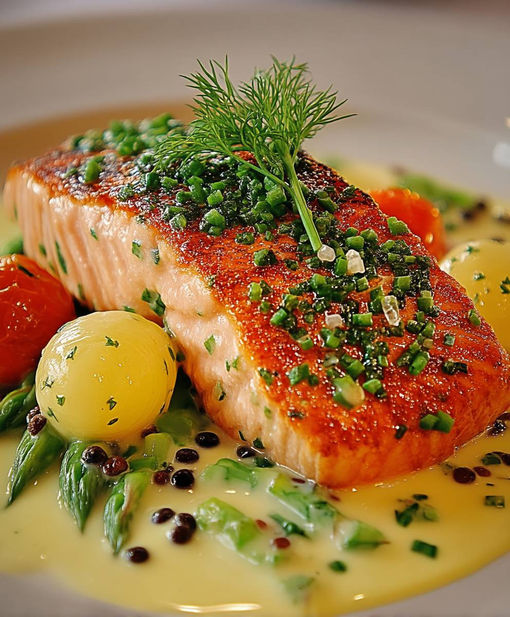 Lachs Frühlingszwiebel Sahnesoße