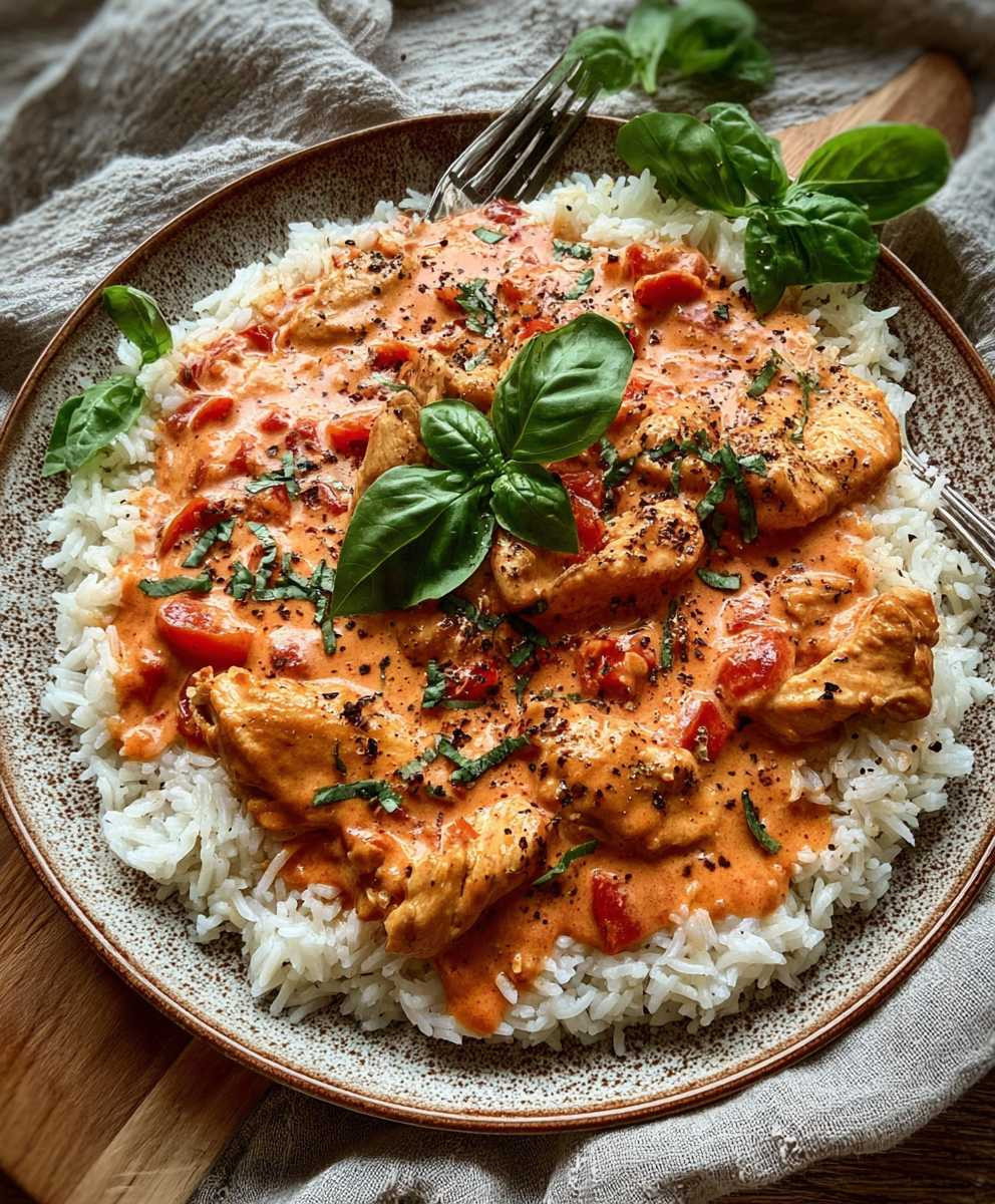 Hähnchen Reis Tomatensoße