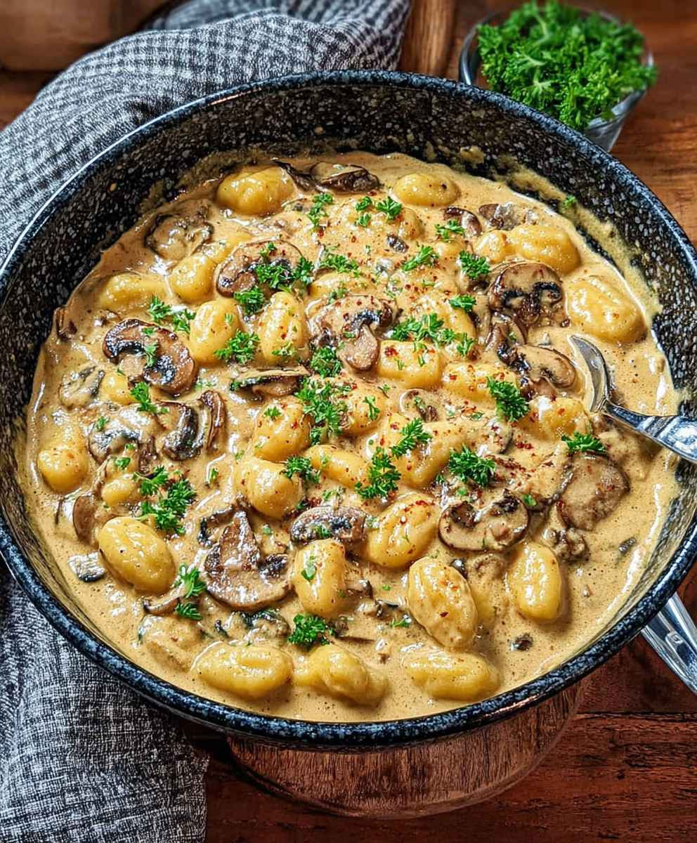 Cremige Gnocchi Pilz Pfanne