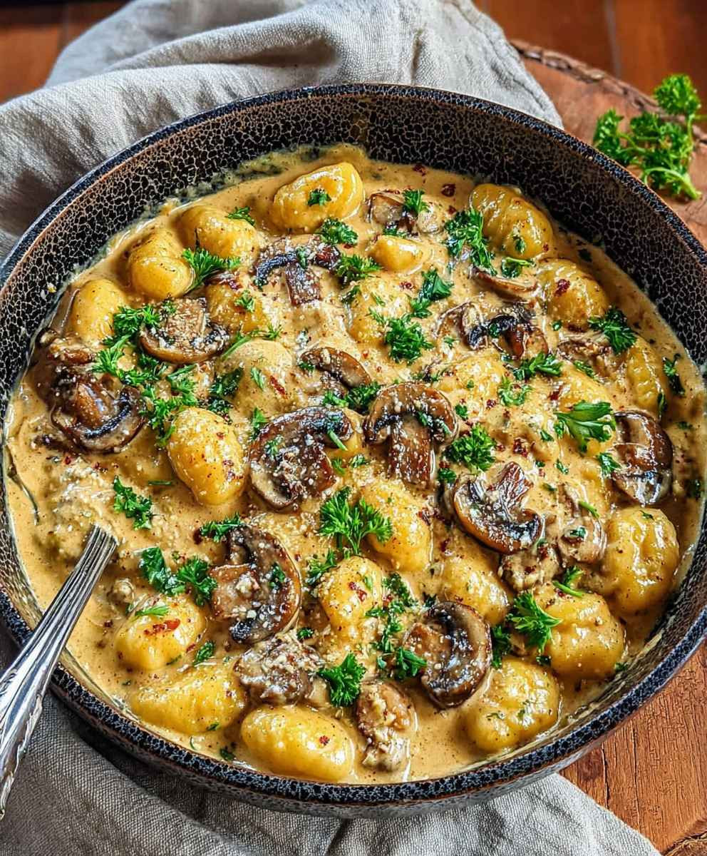 Cremige Gnocchi Pilz Pfanne