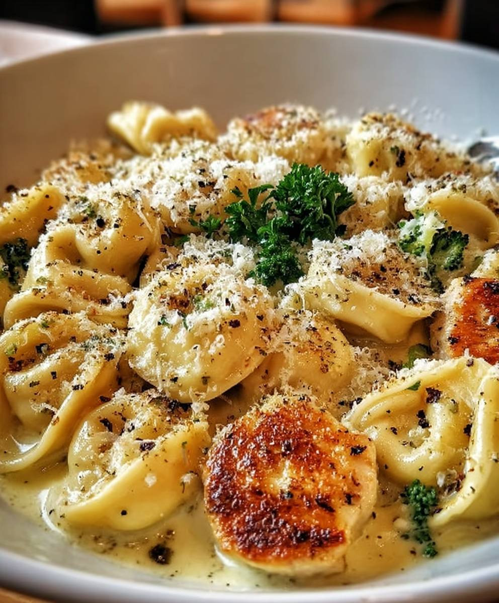 Knoblauch Parmesan Hähnchen Tortellini