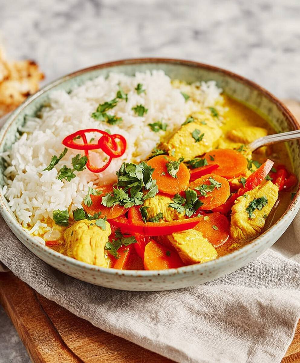 Hähnchen Curry mit Kokosmilch
