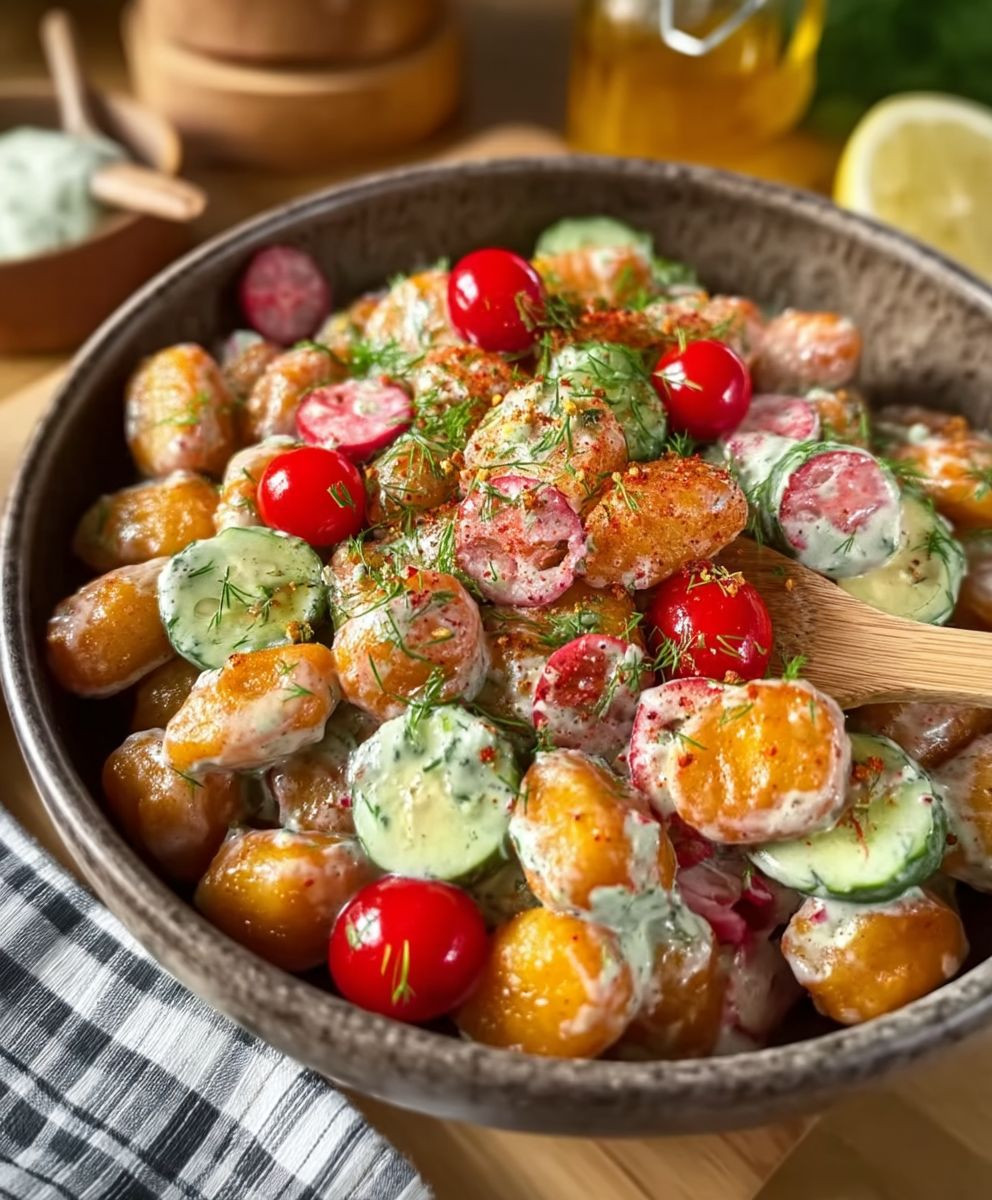 Gnocchi Salat knusprig
