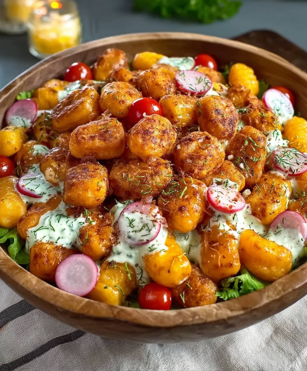 Gnocchi Salat knusprig