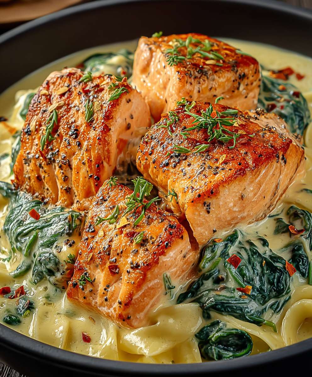 Cremiger Lachs Florentiner