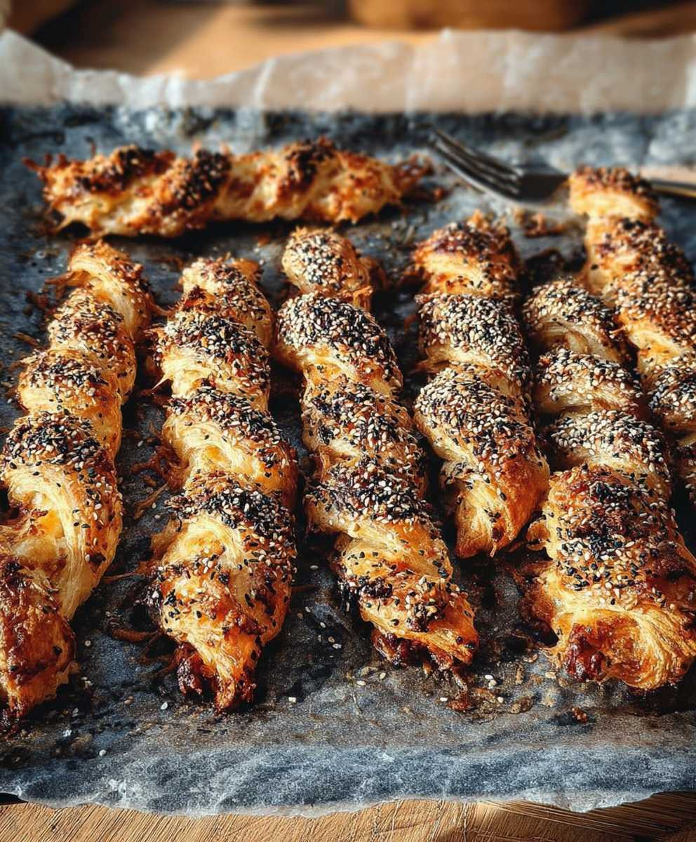 Knusperstangen Käse Röstzwiebeln Party