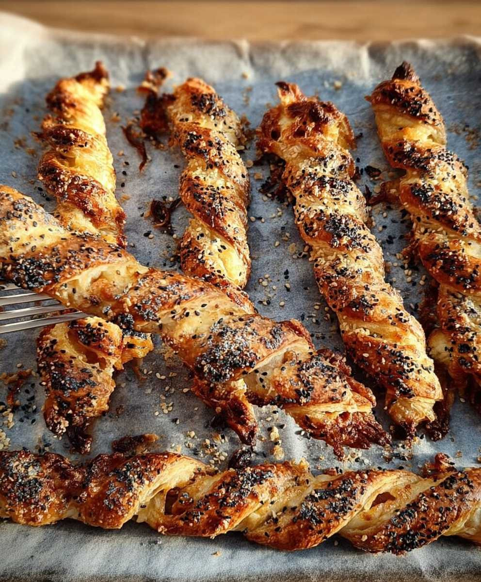 Knusperstangen Käse Röstzwiebeln Party