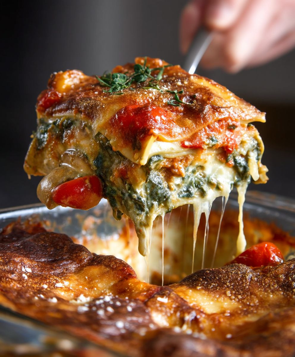 Gemüse Lasagne mit Spinat