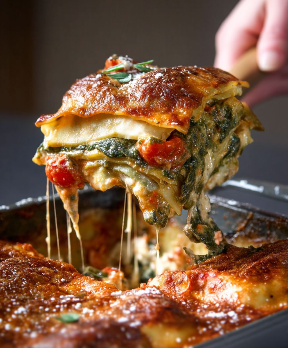Gemüse Lasagne mit Spinat