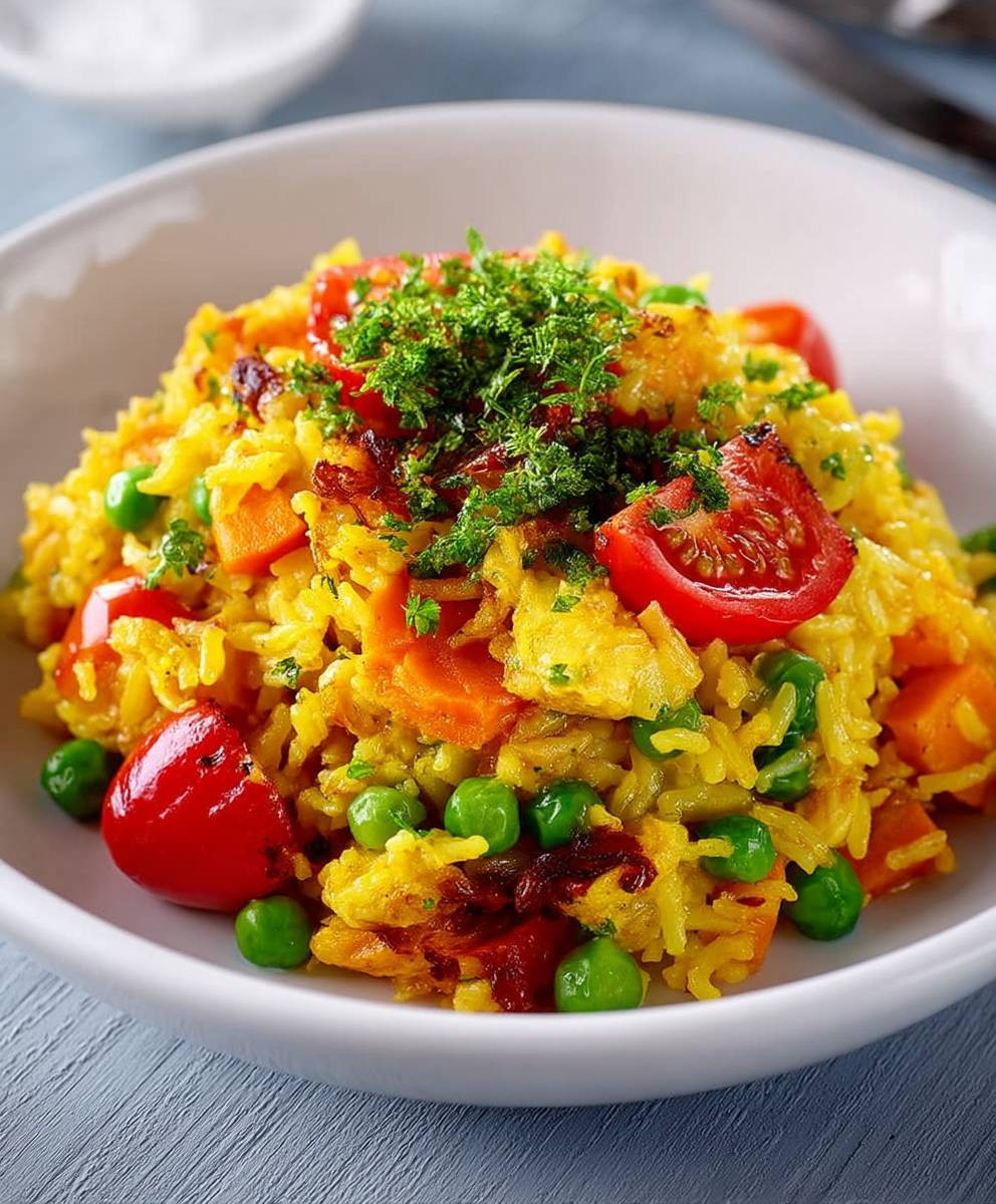 Vegane Reispfanne Gemüse