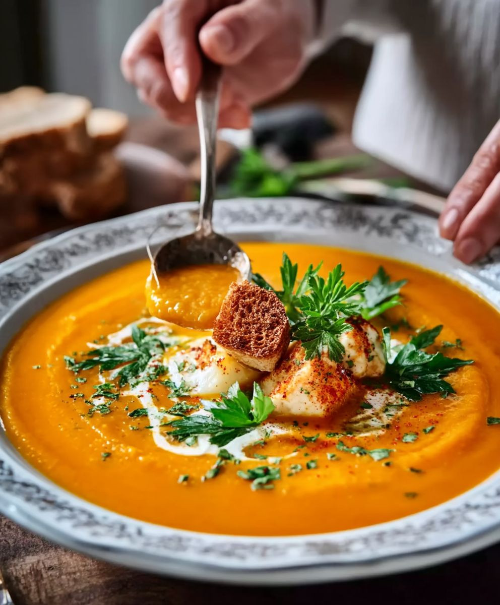 Ofen Kürbissuppe Apfel Möhre
