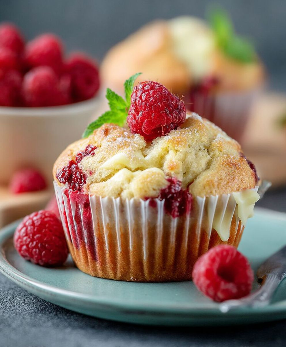 Himbeer Muffins weiße Schokolade