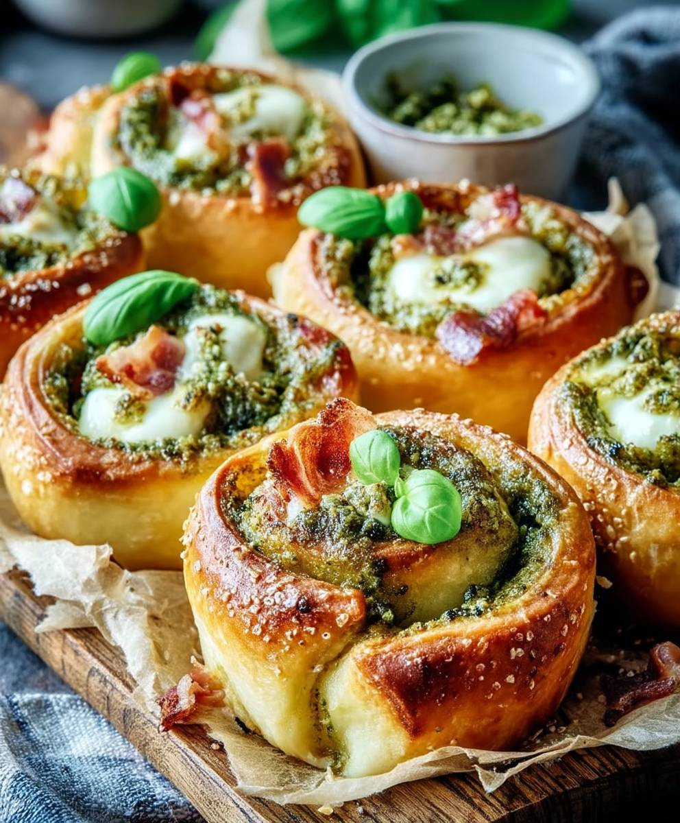 Pizzaschnecken Pesto Mozzarella