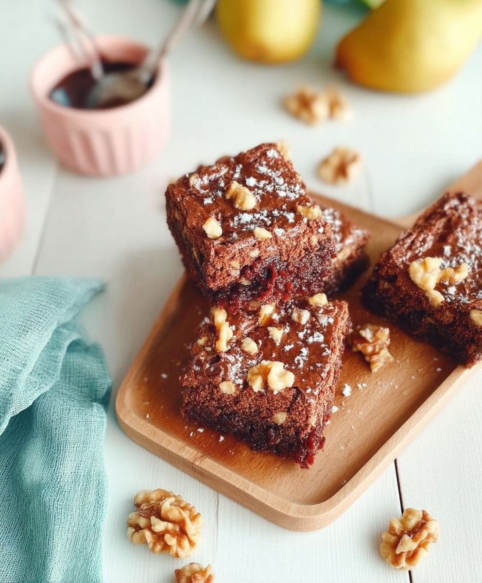 Birnen Walnuss Brownies backen