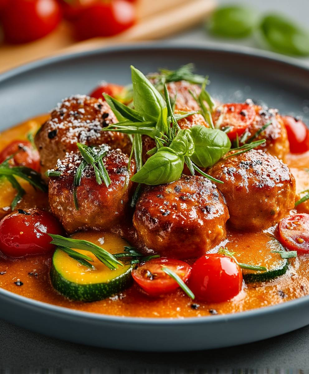 Mediterrane Hackbällchen Tomatensoße