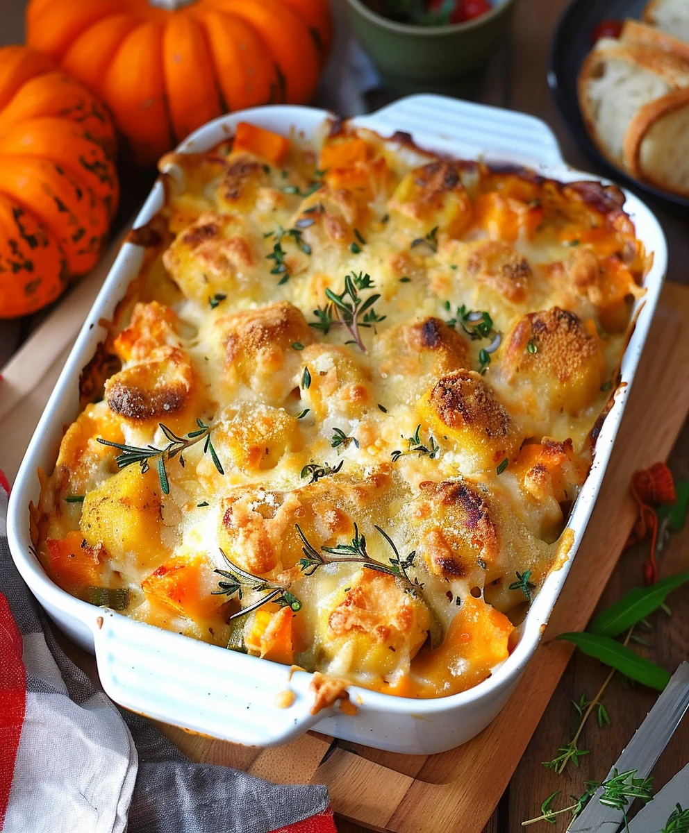 Cremiger Gnocchi Kürbis Auflauf mit Lauch – Vegetarisch Genießen