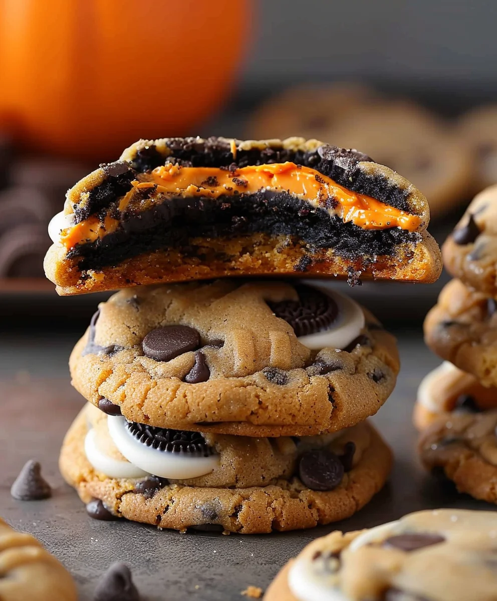 Halloween Oreo Cookies: Gefüllte Schoko-Kekse backen!