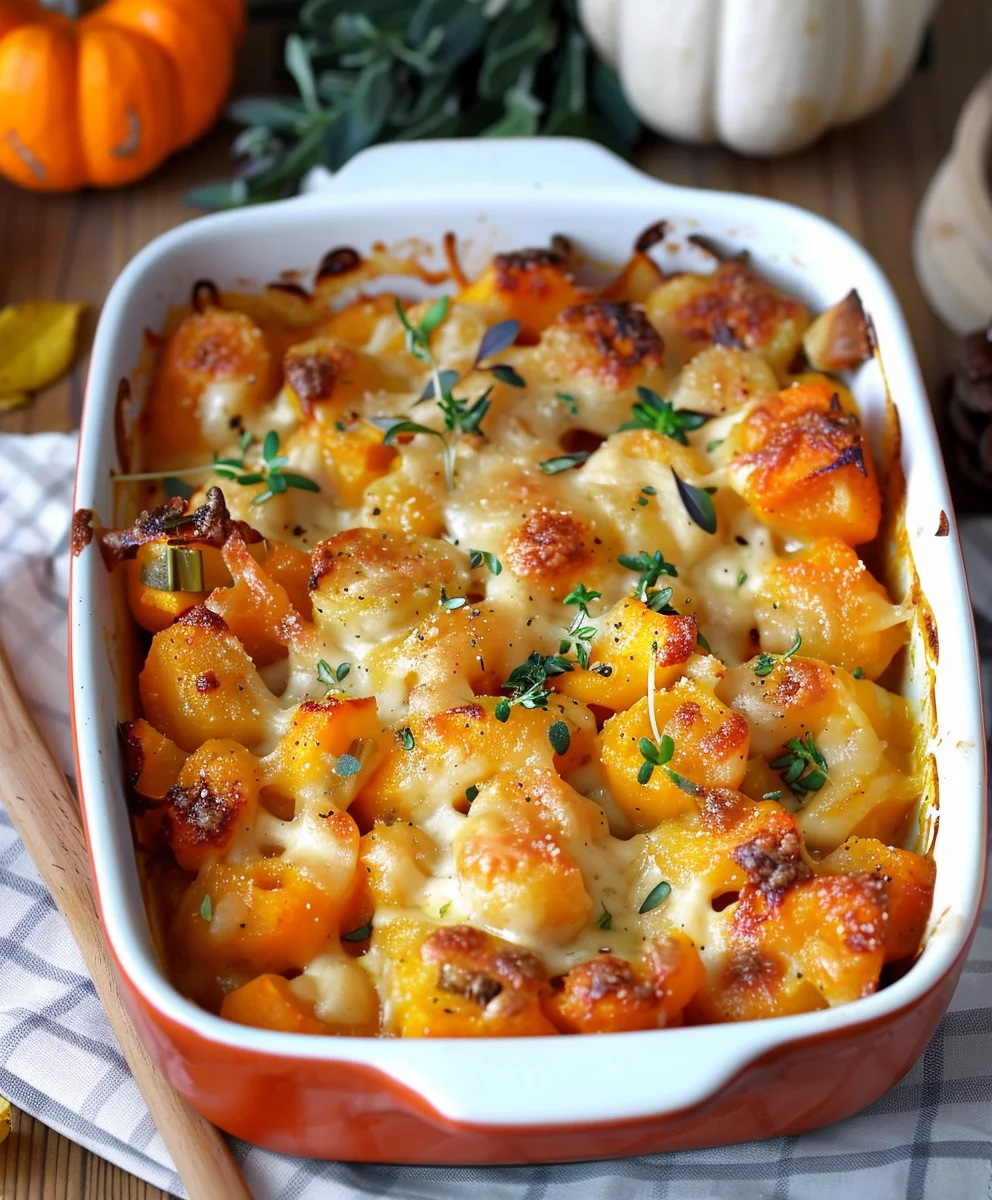 Cremiger Gnocchi Kürbis Auflauf mit Lauch – Vegetarisch Genießen