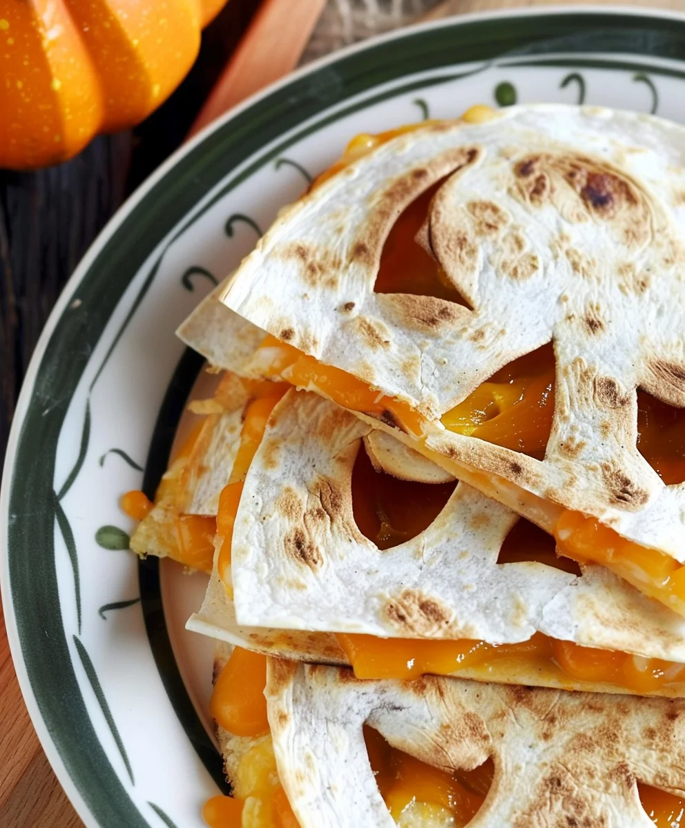 Jack O Lantern Quesadillas