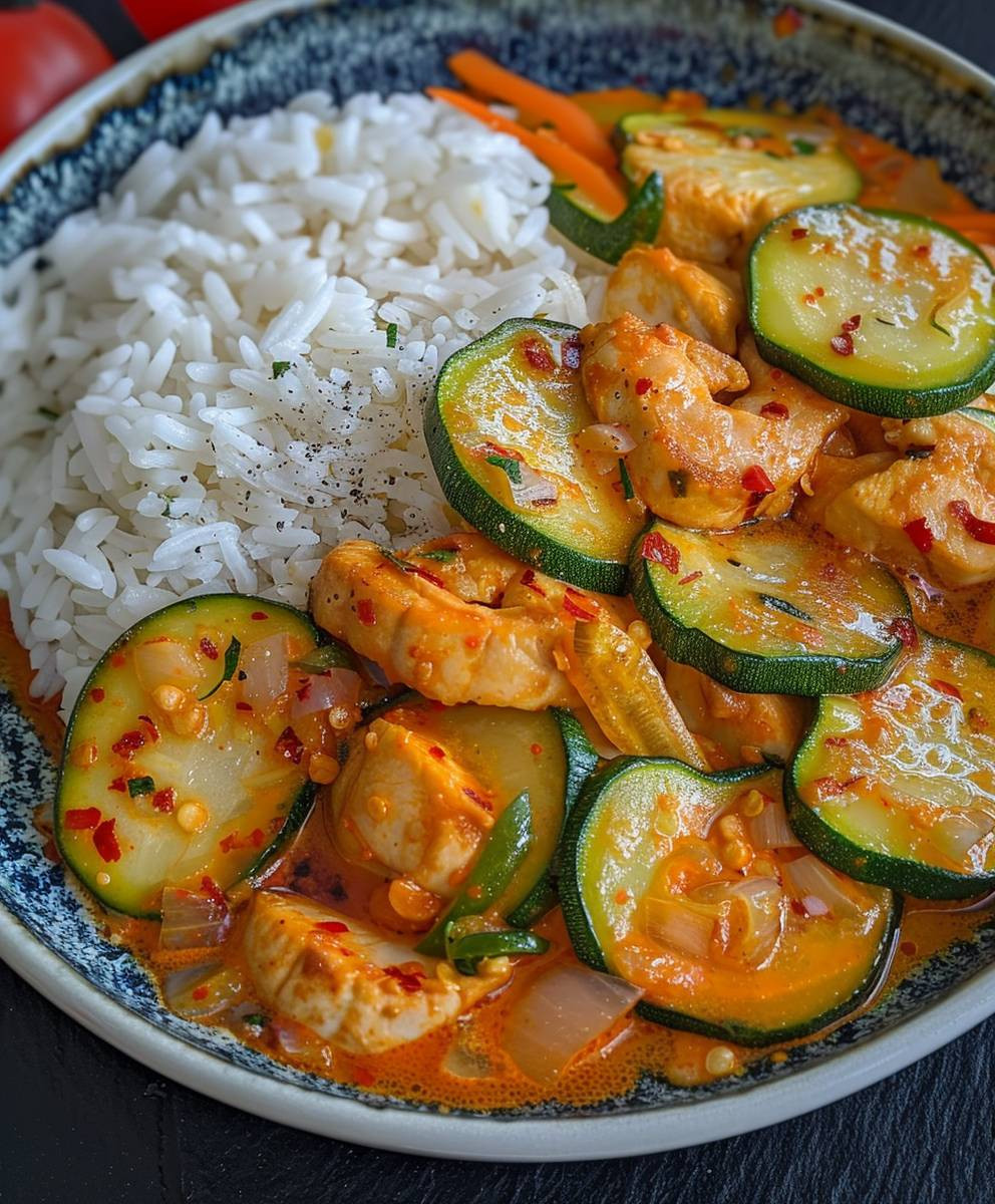 Paprika Zucchini Hähnchen Rahm