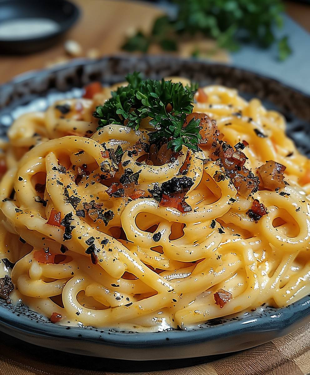 Cremige Nudelpfanne Crème fraîche