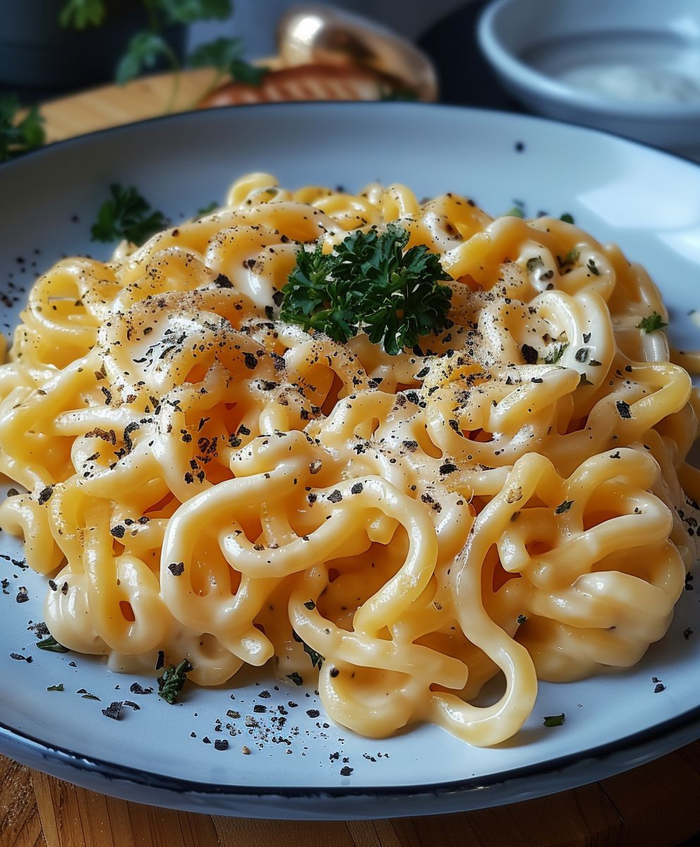 Cremige Nudelpfanne Crème fraîche