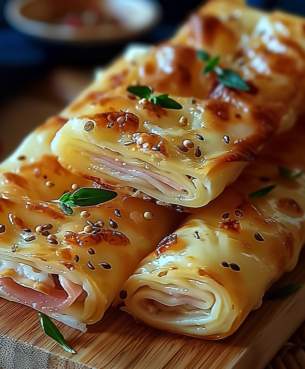 Blätterteig Schinken Käse Snack