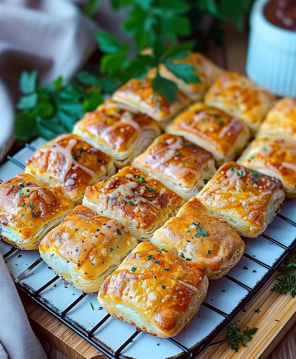 Käse Schinken Blätterteigtaschen