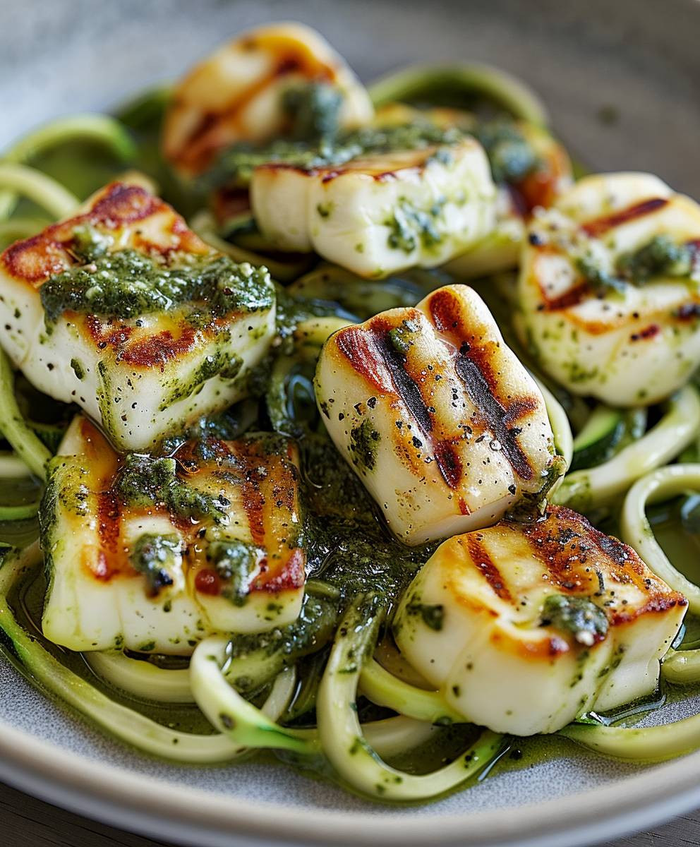 Halloumi Zucchini Pesto Nudeln