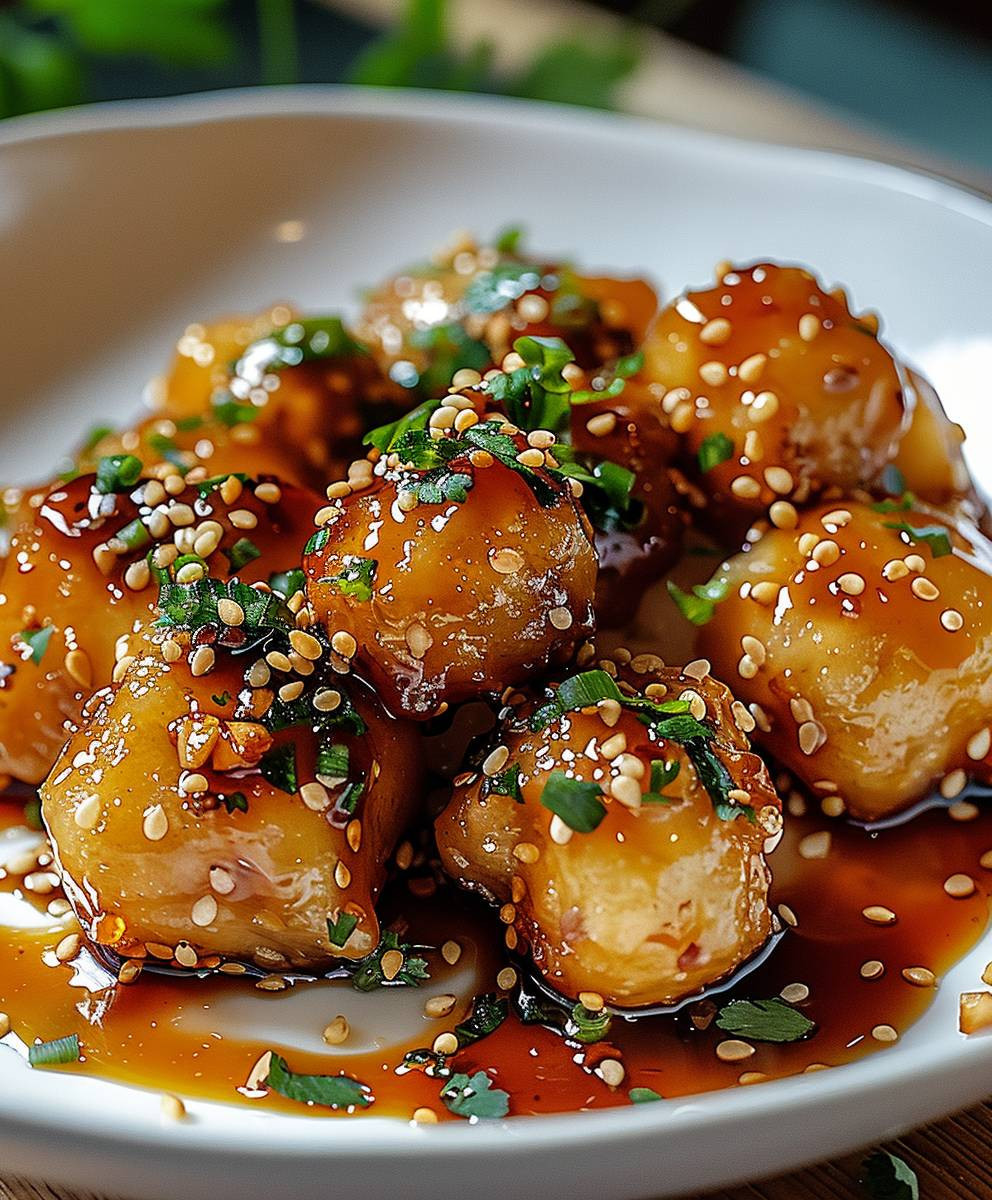 Karamellisiertes Sesam Hähnchen