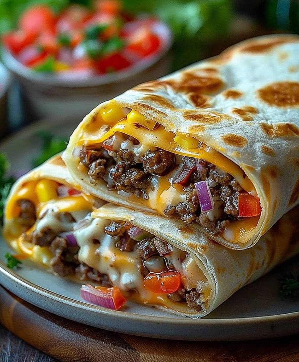 Cheeseburger Wraps Familie