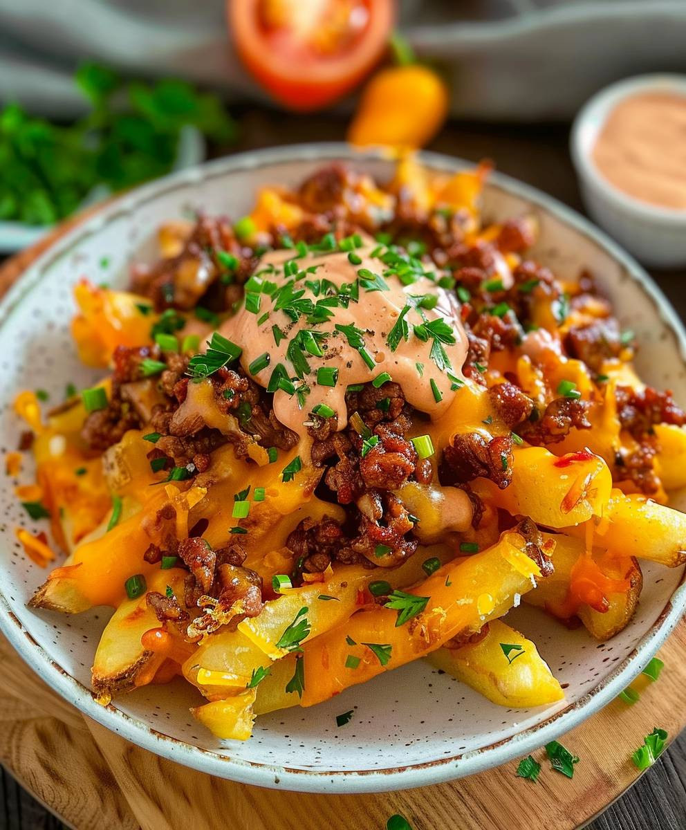 Loaded Fries Hackfleisch Cheddar