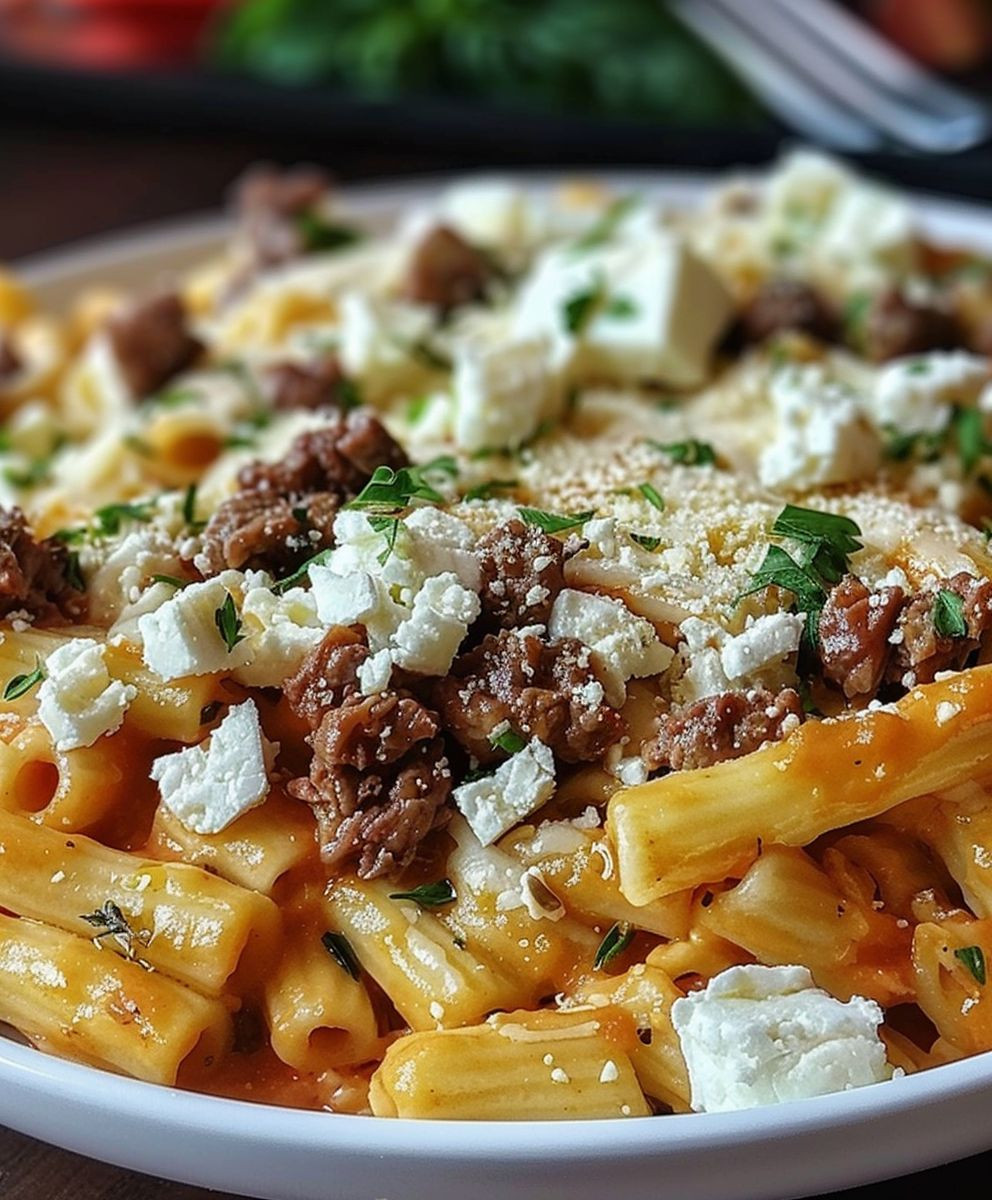 Griechischer Nudelauflauf Feta Hackfleisch