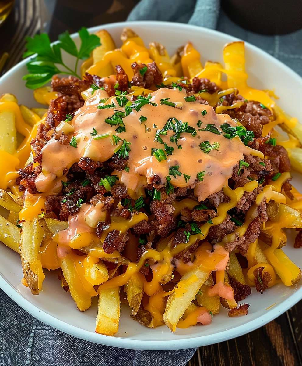 Loaded Fries Hackfleisch Cheddar
