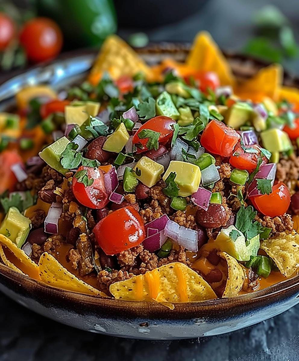 Nacho Bowl mit Rinderhack