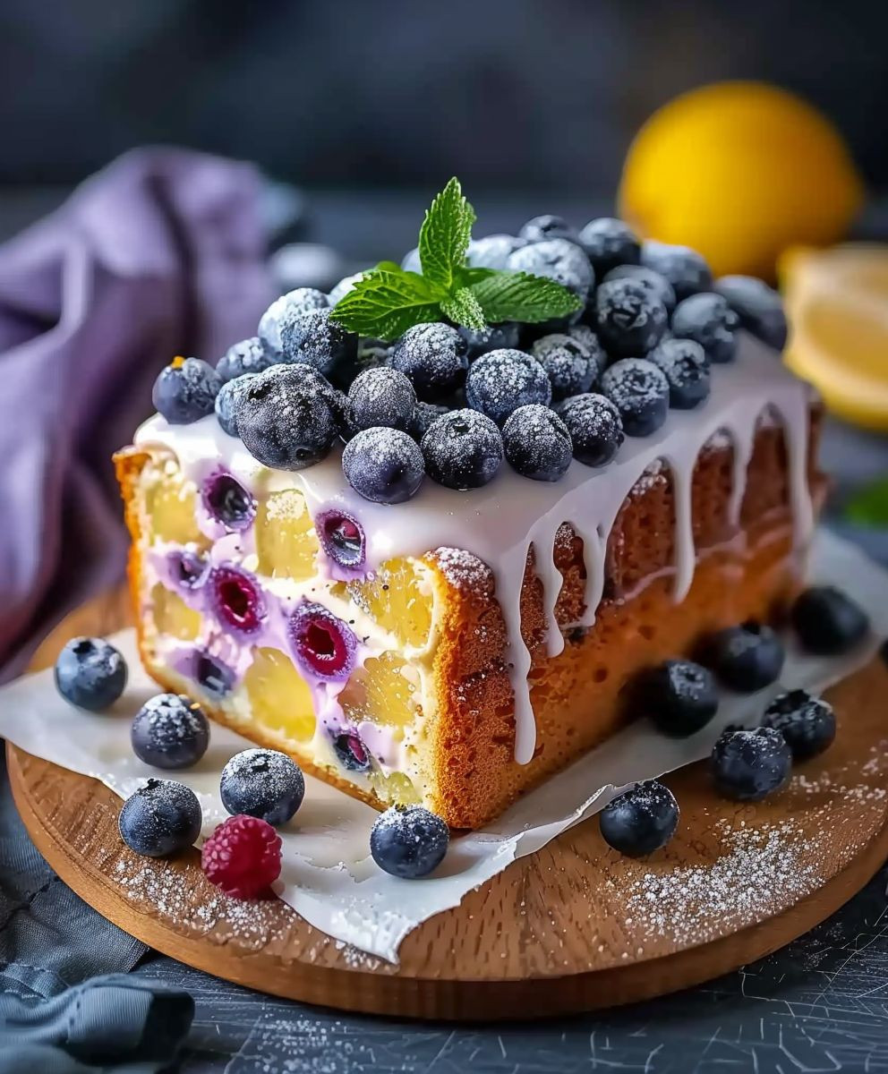 Joghurtkuchen Blaubeeren Zitrone