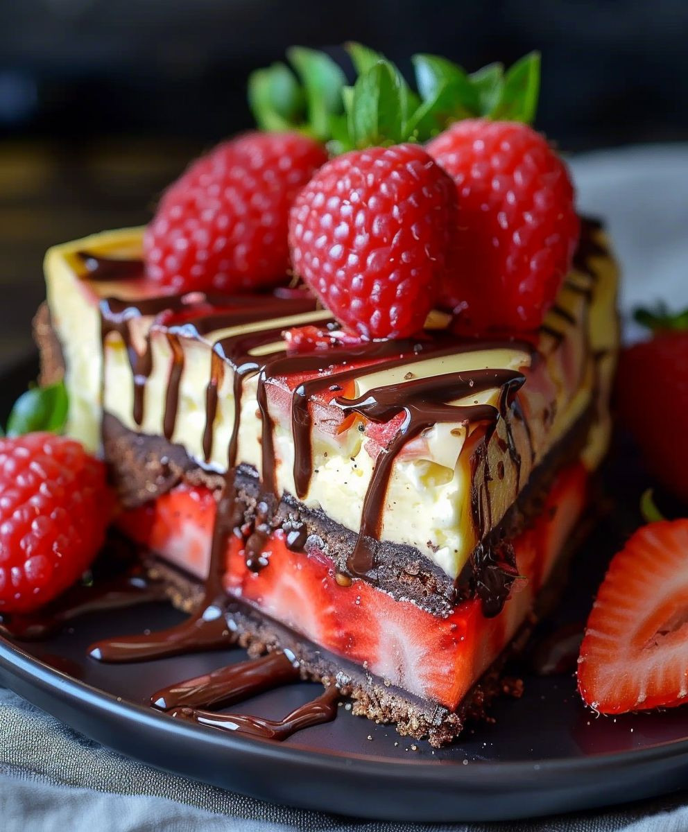 Erdbeer Schoko Käsekuchen Wirbel