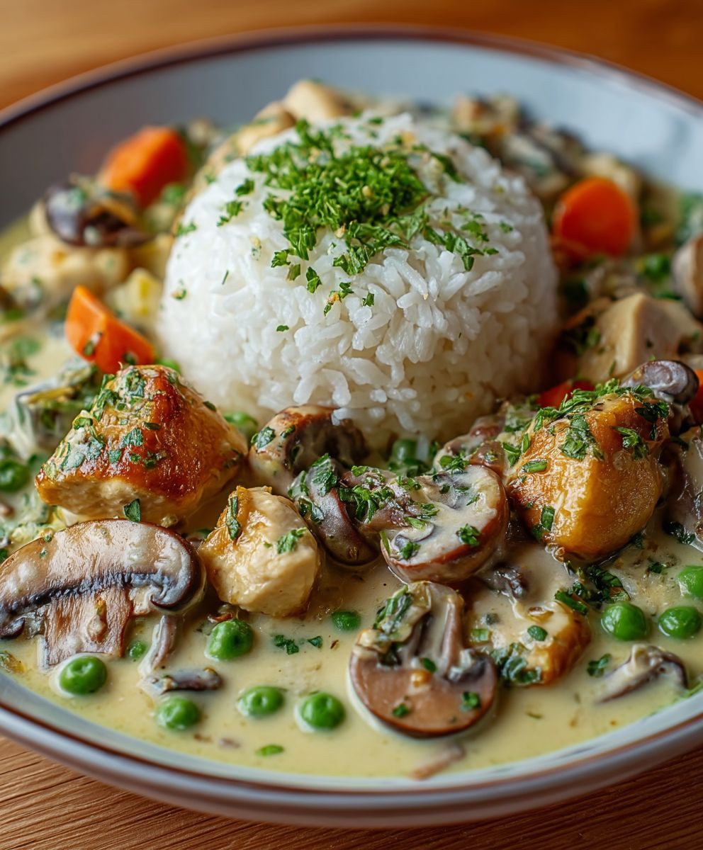 Veganes Pilzfrikassee mit Kräutern