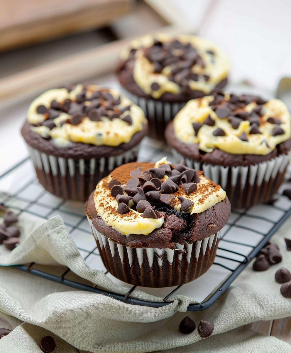 Double Chocolate Cheesecake Muffins